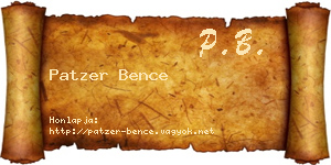 Patzer Bence névjegykártya